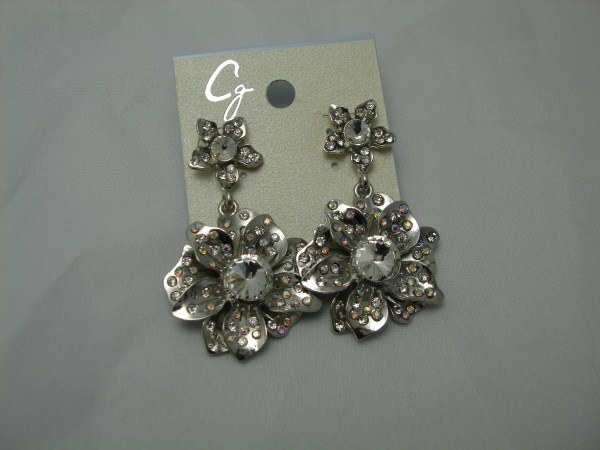 Crystal Stone Earring in Silver